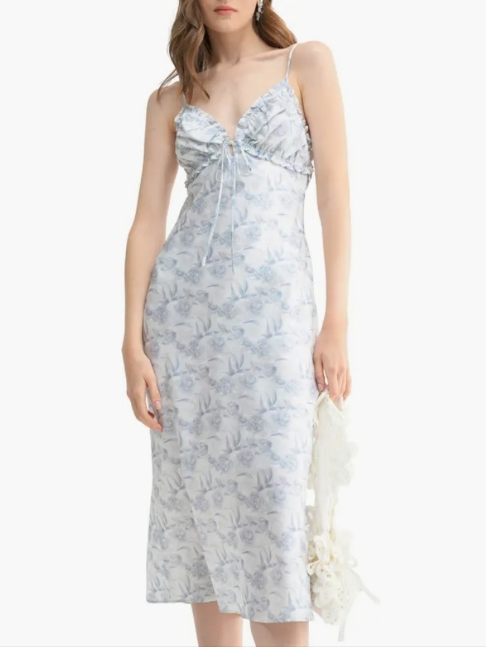 NWT Lush Blue White Floral Slip Dress Size S Summer Vacation Feminine Bohemian